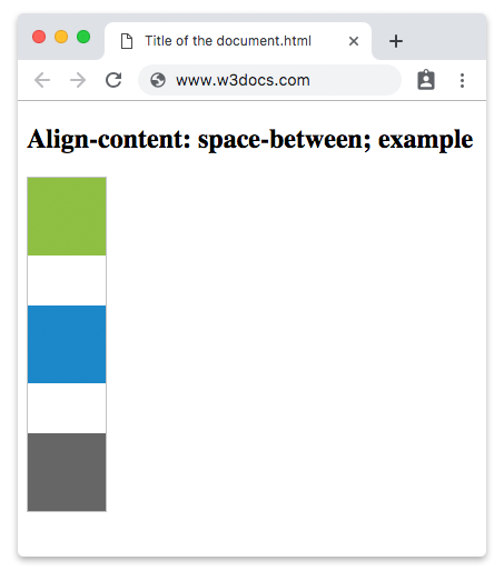 CSS align-content Property with the space-between value