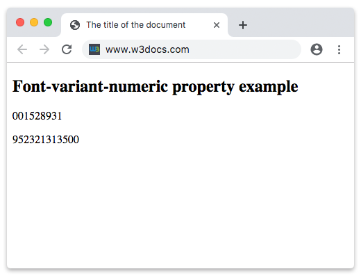 CSS font-variant-numeric Property