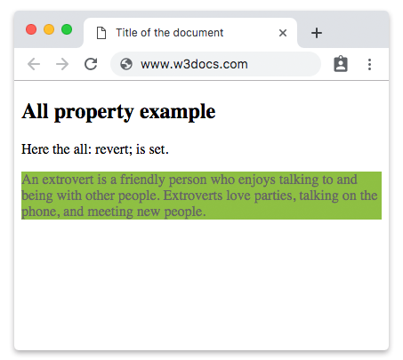 CSS all Property