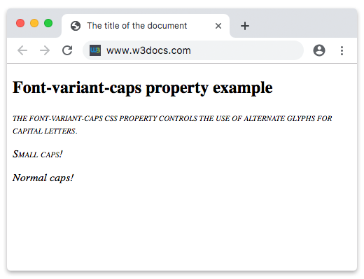 CSS font-variant-caps Property