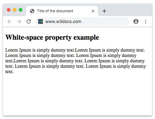 CSS white-space property