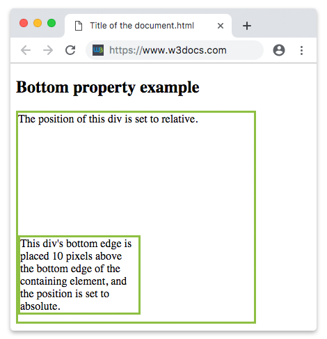 CSS bottom property