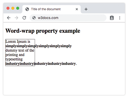 CSS word-wrap property