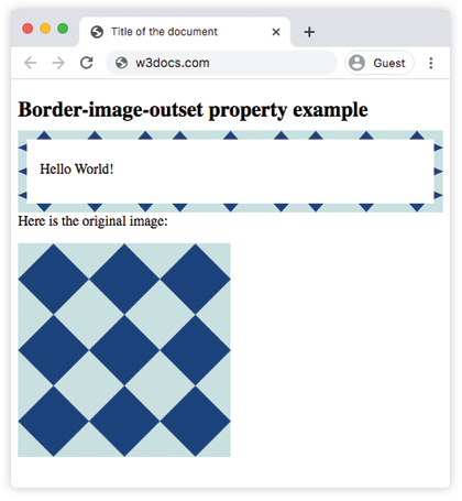 CSS border-image-outset description