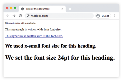 CSS font-size Property