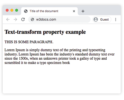 CSS text-transform Property