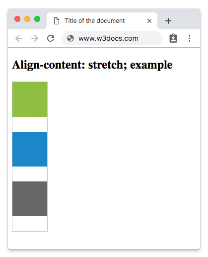CSS align-content Property with the stretch value