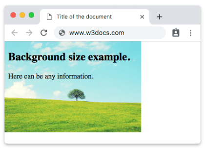 CSS background-size Property | W3docs