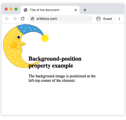 CSS background-position: image anchored at the left-top corner of the element