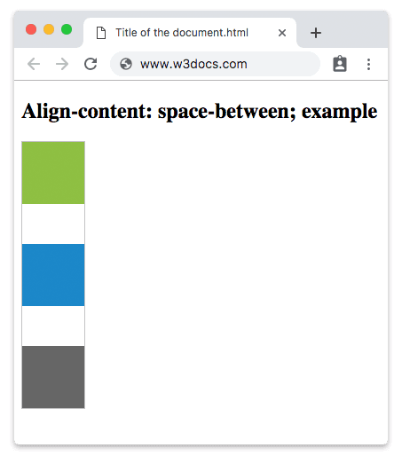 CSS align-content Property with the space-between value