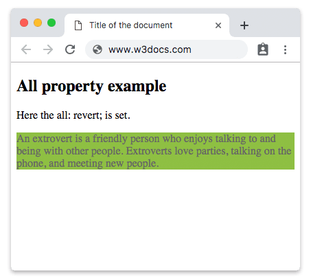 CSS all Property