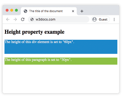 CSS height Property
