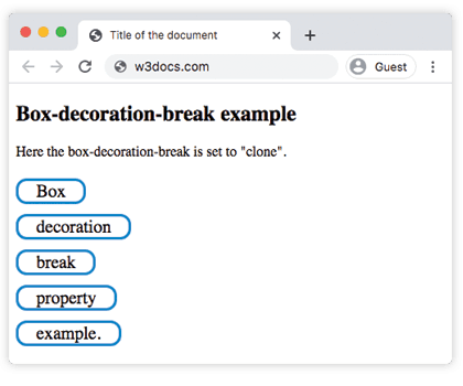 CSS box-decoration-break Property with clone value