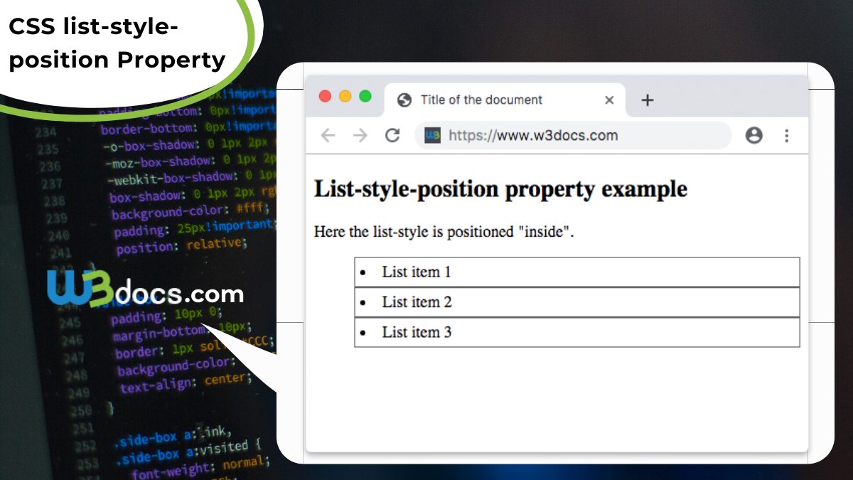 CSS list-style-position Property