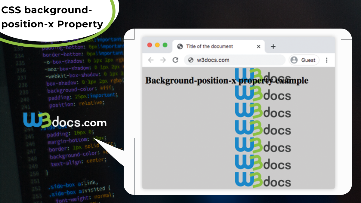 Css Background Position X Property Usage Syntax Examples