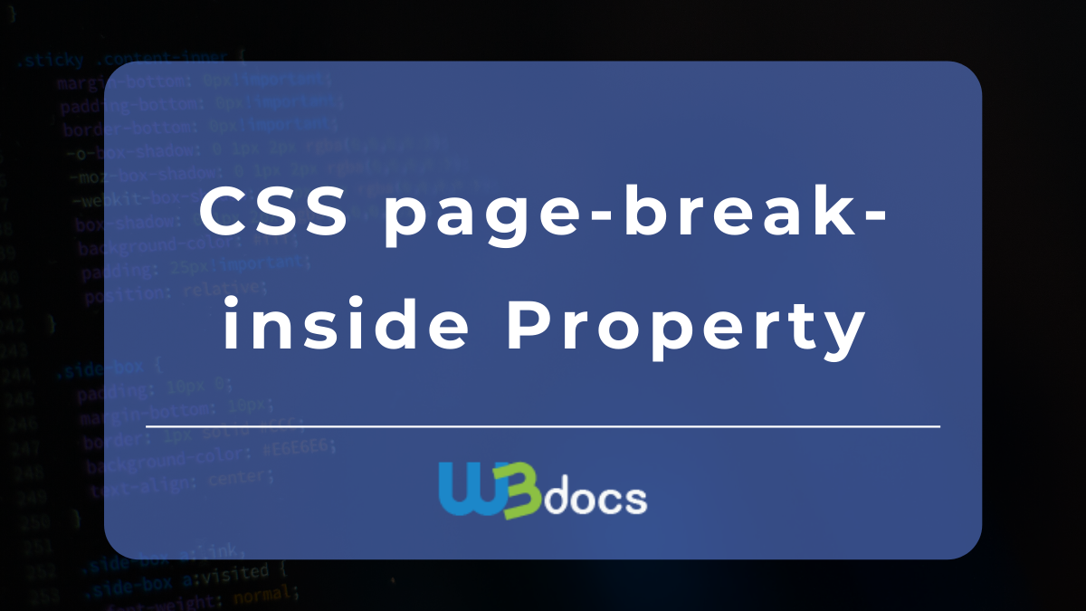 page break inside table html