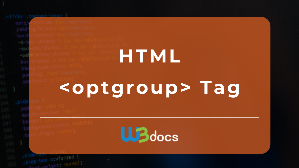 optgroup html type