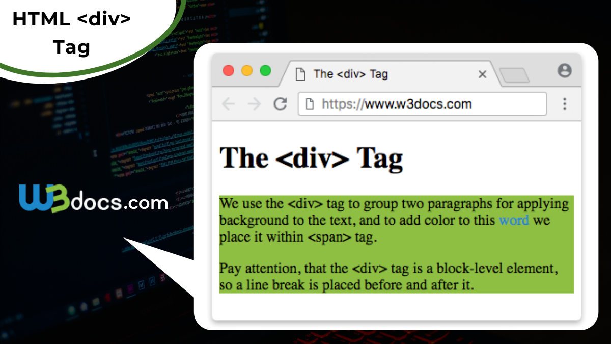 HTML div Tag - Usage, Attributes, Examples