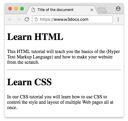 HTML hr tag