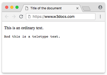 Tt tag on sale in html
