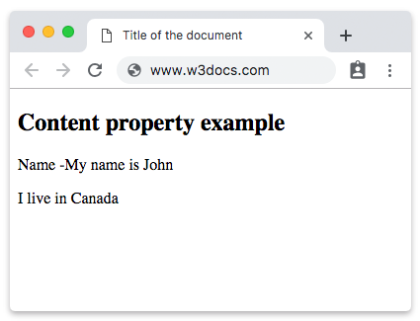 CSS content Property