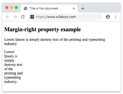 CSS margin-right Property