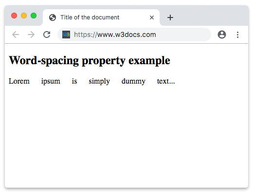 CSS word-spacing Property