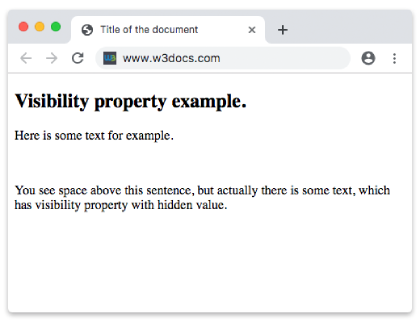 CSS visibility property