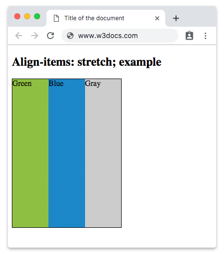 CSS align-items Property with the stretch value
