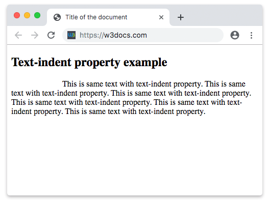 Text indent property