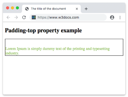 CSS padding-top Property