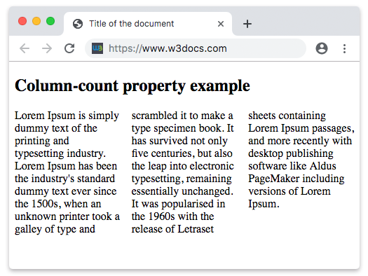 CSS column-count Property