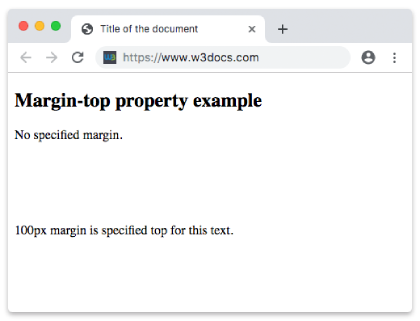 CSS margin-top Property