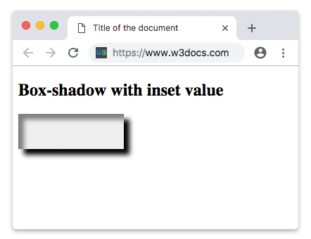 Box-shadow property with inset value
