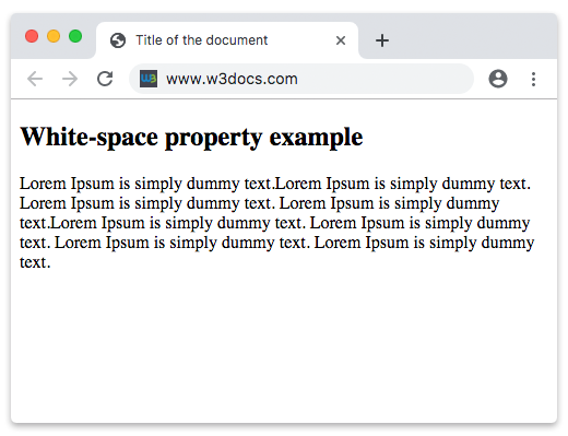 CSS white-space property