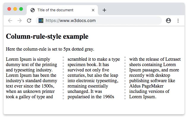 CSS column-rule Property