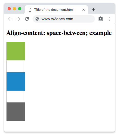 CSS align-content Property with the space-between value