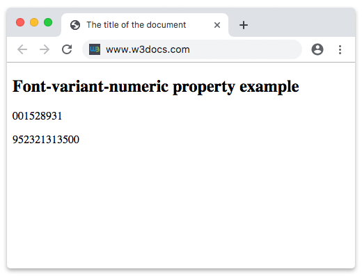 CSS font-variant-numeric Property