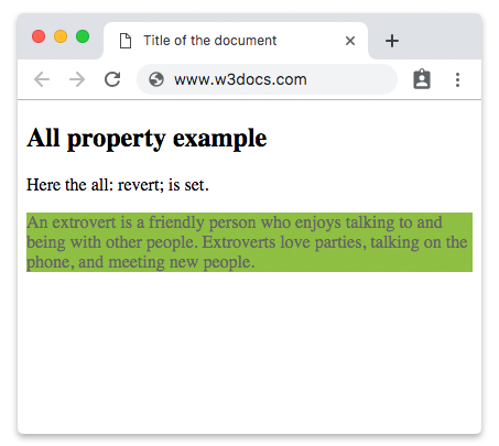 CSS all Property