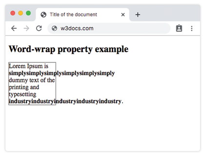 CSS word-wrap property