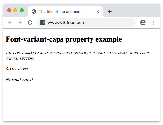 CSS font-variant-caps Property