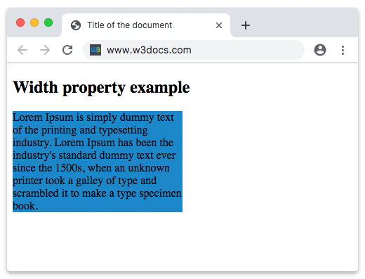 CSS width Property