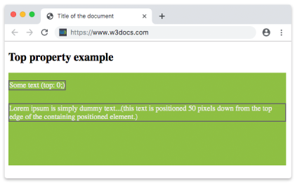 CSS top property