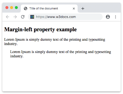 CSS margin-left Property