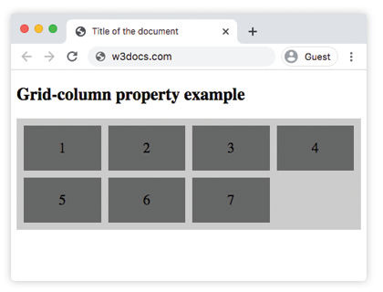 CSS grid-column Property