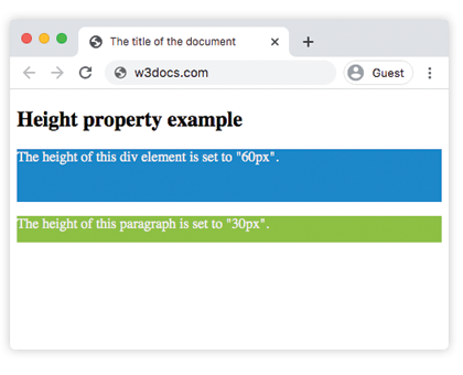 CSS height Property