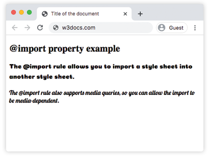 CSS @import Rule