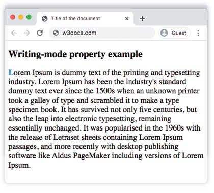CSS writing-mode Property