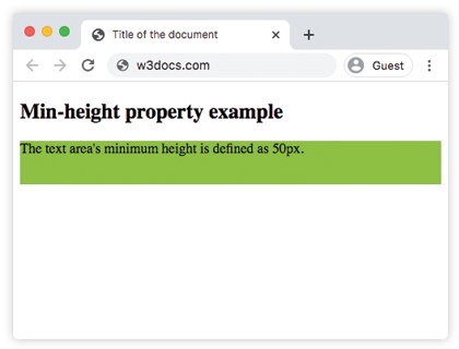 SS min-height Property