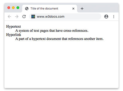 Html Dt Learn Html W3docs Html Dt Learn Html W3docs